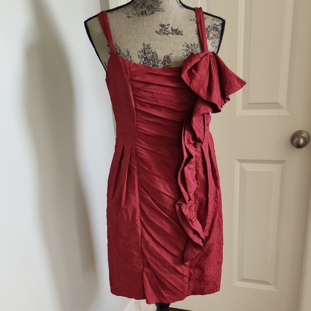 Nanette Lepore Elegant Red Ruffled Dress